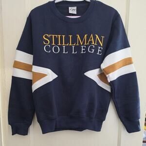 NWT Stillman College Tigers HBCU Colorblock Blue Gold Crewneck Sweatshirt Small